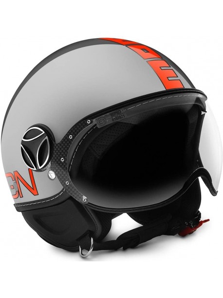 CASCO MOMO DESIGN FGTR EVO METAL DECAL ARANCIO FLUO